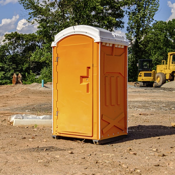 how often are the portable restrooms cleaned and serviced during a rental period in Kinsey